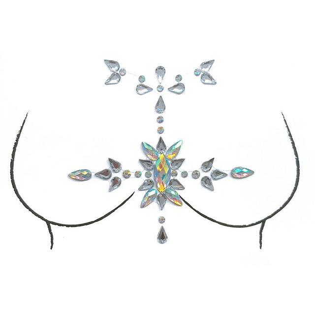 1 Sheet Adhesive Jewel Sticker Sticky Face Crystal Gems Festival Party Makeup Chest Tattoos Stickers Body Make Up 12 Styles