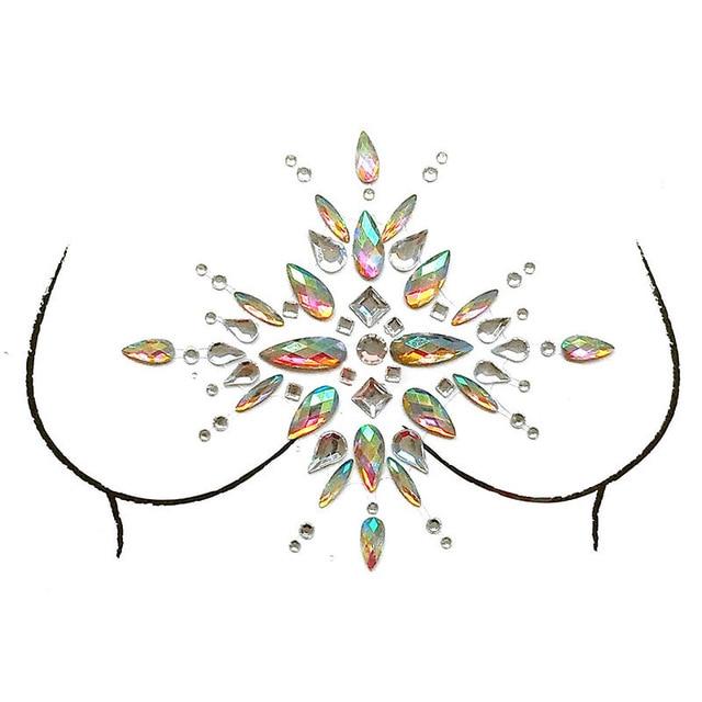 1 Sheet Adhesive Jewel Sticker Sticky Face Crystal Gems Festival Party Makeup Chest Tattoos Stickers Body Make Up 12 Styles