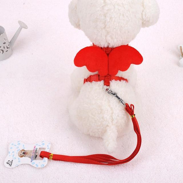 6 Colors Cute Angel Pet Dog Leashes Puppy Harness Collars Lead Strap Belt for Small Dogs Cats Designer Wing Adjustable Dog Leash