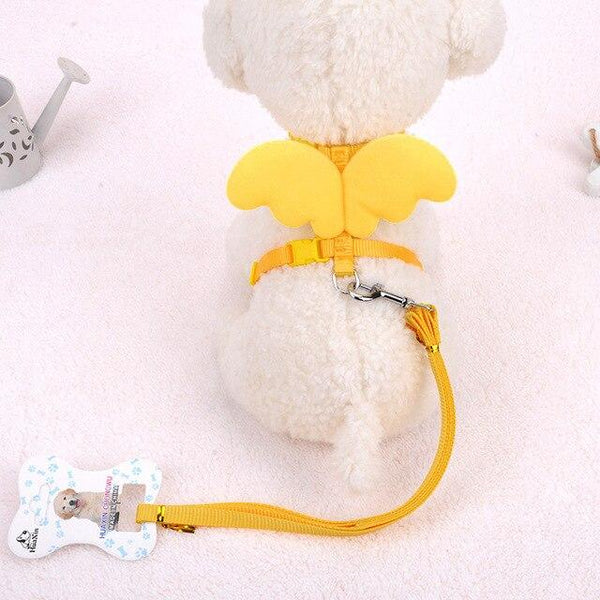 6 Colors Cute Angel Pet Dog Leashes Puppy Harness Collars Lead Strap Belt for Small Dogs Cats Designer Wing Adjustable Dog Leash