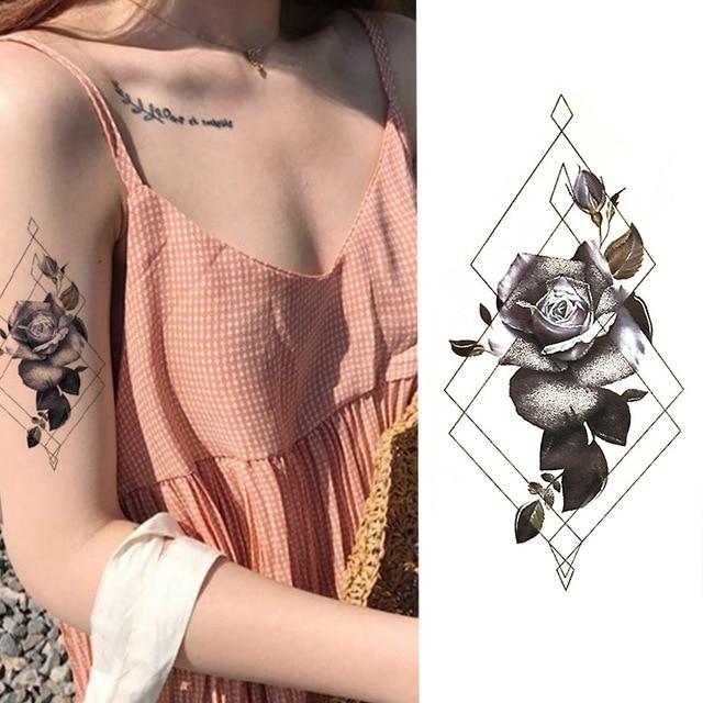 1 Pieces/set Small Full Flower Arm Temporary Waterproof Tattoo Stickers Fox Owl for Women Men Body Art