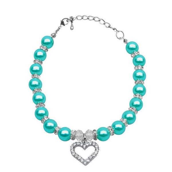 Puppy Dog Bead Necklace Collar Heart Pendant Decor Pet Teddy Poddle Accessories Pet Dog Necklace Decoration Neck Decor Supply 25