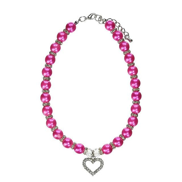 Puppy Dog Bead Necklace Collar Heart Pendant Decor Pet Teddy Poddle Accessories Pet Dog Necklace Decoration Neck Decor Supply 25