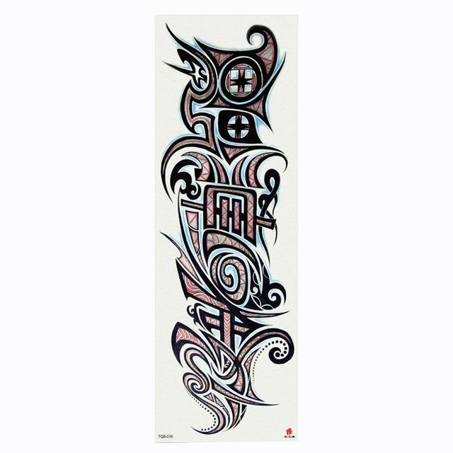 2018 New Full Flower Arm Tattoo Sticker Skeletons and Roses Temporary Body Paint Water Transfer Tattoo Sleeve