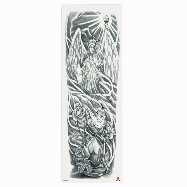 2018 New Full Flower Arm Tattoo Sticker Skeletons and Roses Temporary Body Paint Water Transfer Tattoo Sleeve