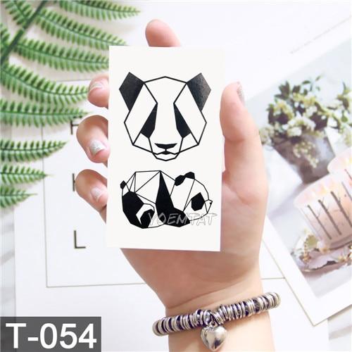 Black Geometric whale Temporary Tattoo Moon Deer Rose Tattoo Stickers Women Party Body Arm Art Fake Tattoo Leaf Men Flower Hands