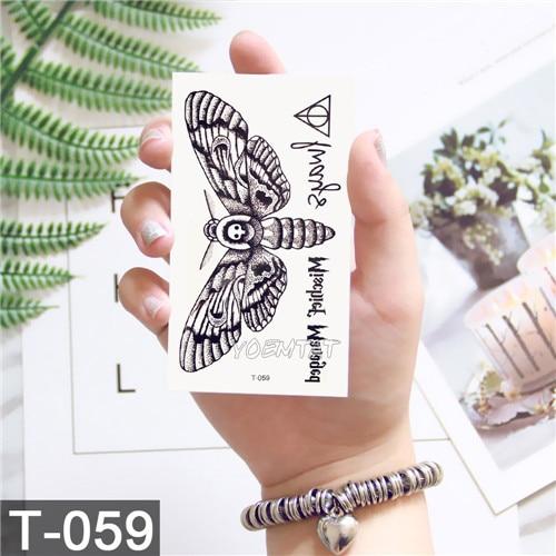 Black Geometric whale Temporary Tattoo Moon Deer Rose Tattoo Stickers Women Party Body Arm Art Fake Tattoo Leaf Men Flower Hands