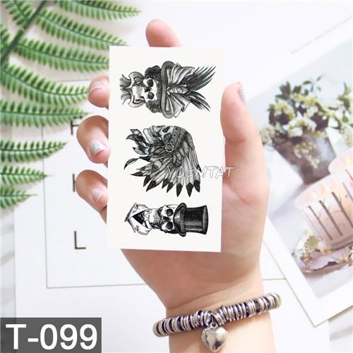 Black Geometric whale Temporary Tattoo Moon Deer Rose Tattoo Stickers Women Party Body Arm Art Fake Tattoo Leaf Men Flower Hands