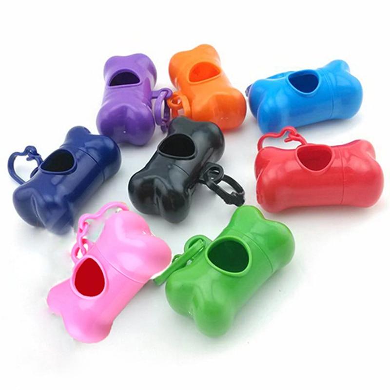 1 Pcs Pet Waste Bag Dispenser For Dog Poop Bags Accessories Bone Shape Plastic Pet Small Dog Waste Poop Bags Dispenser Holder
