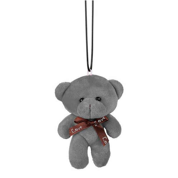 Car Pendant Plush Stuffed Cute Bear Decoration Hanging Ornament Automobile Rear View Mirror Suspension Tie Bear Accessories Gift