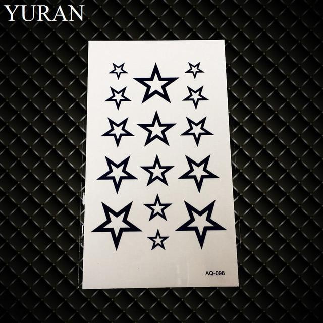 Black Stars Sky Moon Paw Waterproof Kids Tattoo Women Body Finger Arm Art Temporary Tatoo Men Hands Paste Ear Tattoo Stickers