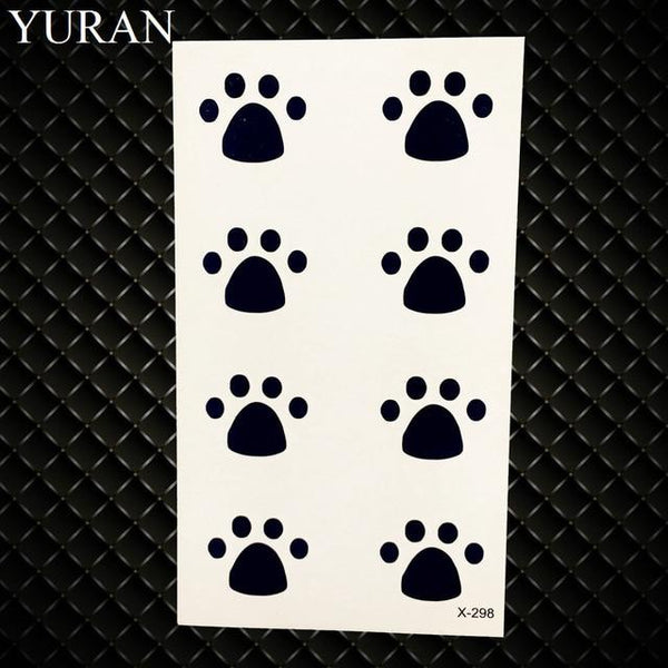 Black Stars Sky Moon Paw Waterproof Kids Tattoo Women Body Finger Arm Art Temporary Tatoo Men Hands Paste Ear Tattoo Stickers