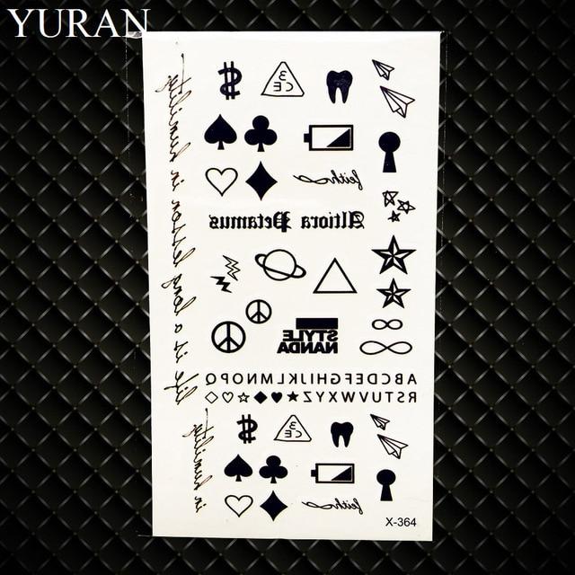 Black Stars Sky Moon Paw Waterproof Kids Tattoo Women Body Finger Arm Art Temporary Tatoo Men Hands Paste Ear Tattoo Stickers