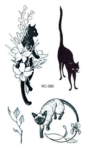 Rocooart RC369-395 New Water Proof Temporary Tattoo Stickers Cartoon Coloful Kid's Drawing Fox Fake Flash Taty Tattoo tatouage