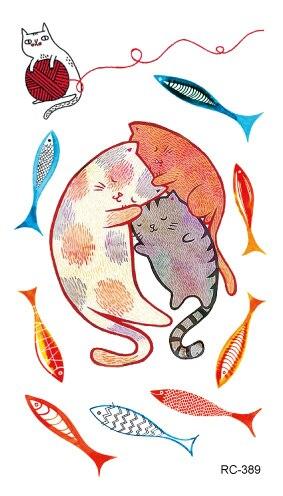 Rocooart RC369-395 New Water Proof Temporary Tattoo Stickers Cartoon Coloful Kid's Drawing Fox Fake Flash Taty Tattoo tatouage