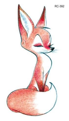 Rocooart RC369-395 New Water Proof Temporary Tattoo Stickers Cartoon Coloful Kid's Drawing Fox Fake Flash Taty Tattoo tatouage