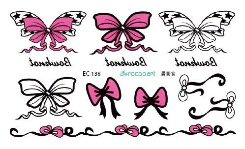 Rocooart EC112 Colorful Leopard cat Cute Emotion Butterfly Temporary Tattoo Sticker Body Art Water Transfer Fake Flash Taty