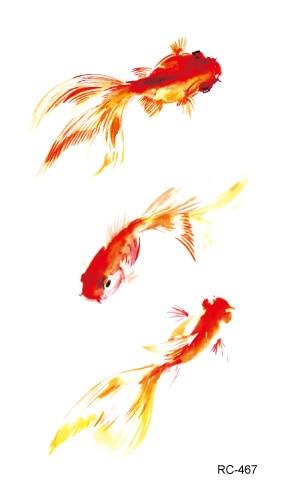 Rocooart RC464-475 New Water Proof Temporary Tattoo Stickers Cartoon Coloful Ocean Fish Dance Fake Flash Taty Tattoo tatouage