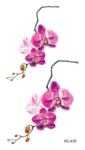 Rocooart RC476-498 New Water Proof Temporary Tattoo Stickers Cartoon Coloful Ink Flowers Leaf Fake Flash Taty Tattoo tatouage