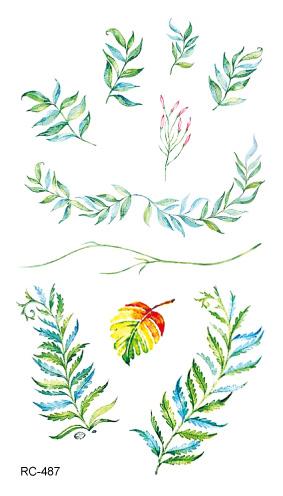 Rocooart RC476-498 New Water Proof Temporary Tattoo Stickers Cartoon Coloful Ink Flowers Leaf Fake Flash Taty Tattoo tatouage