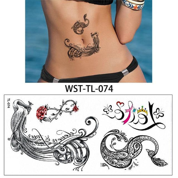 glaryyears 25 Designs 1 Sheet Women Jewelry Tattoo WST-TL Temporary Body Chest Waist Art Tattoo Sticker Cool Sexy Choker Pendant