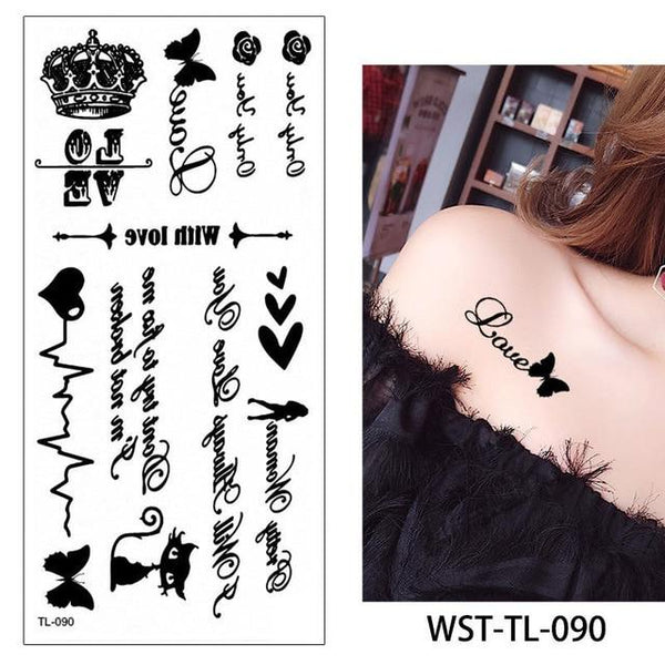 glaryyears 25 Designs 1 Sheet Women Jewelry Tattoo WST-TL Temporary Body Chest Waist Art Tattoo Sticker Cool Sexy Choker Pendant