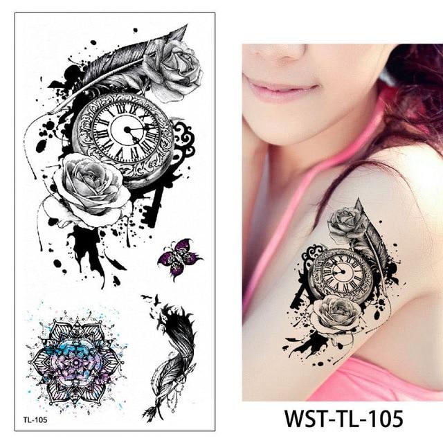 glaryyears 25 Designs 1 Sheet Women Jewelry Tattoo WST-TL Temporary Body Chest Waist Art Tattoo Sticker Cool Sexy Choker Pendant