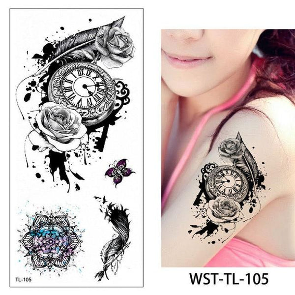 glaryyears 25 Designs 1 Sheet Women Jewelry Tattoo WST-TL Temporary Body Chest Waist Art Tattoo Sticker Cool Sexy Choker Pendant