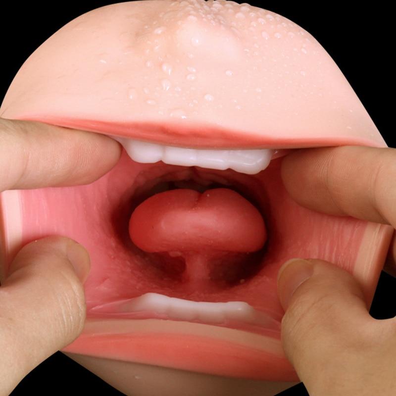 Sex tools shop silicone with tooth oral sex male masturbator cup Real silicone fake pocket pussy sex exciter sex toys for man.