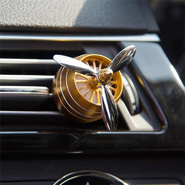 Car Perfume Diffuser Air Freshener LED Light Air Force 3 Vent Outlet Clip Automobiles Decor Propeller Fragrance Smell Ornament
