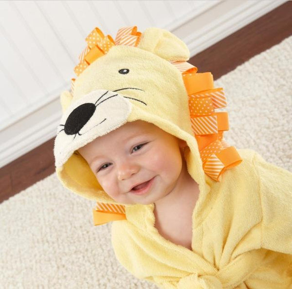 0-6Y Children Robes Animal Boys Girls Cotton sleepwear Baby Bathrobe Romper kids Home wear Baby Hooded Bath Towel Robes Cartoon