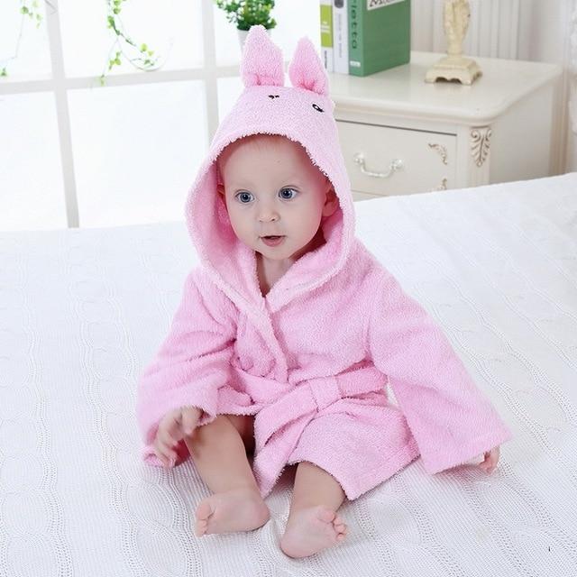 0-6Y Children Robes Animal Boys Girls Cotton sleepwear Baby Bathrobe Romper kids Home wear Baby Hooded Bath Towel Robes Cartoon