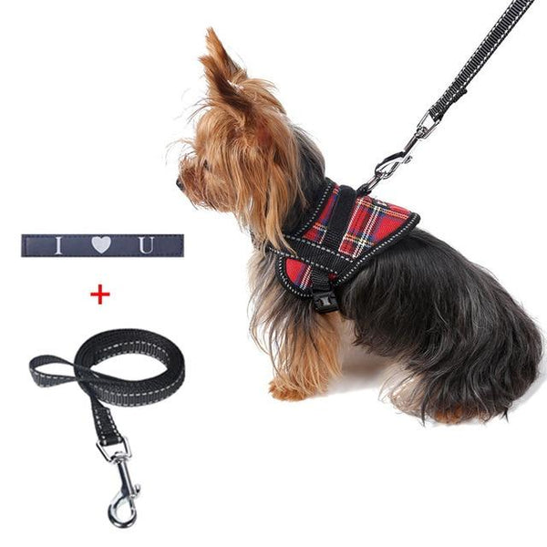 Cute Dogs collars and vest harnesses chest with leash set pets shop reflective dog accessories arnes perro mascotas acessorios