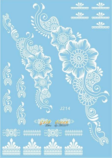 White Henna Dreamcatcher Temporary Tattoo For Women Wedding Body Art Tatoo Paste Waterproof Dream Catcher Fake Tattoo Stickers