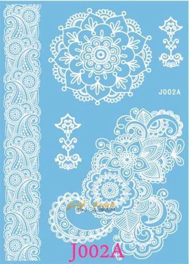 White Henna Dreamcatcher Temporary Tattoo For Women Wedding Body Art Tatoo Paste Waterproof Dream Catcher Fake Tattoo Stickers