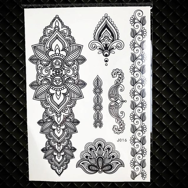 White Henna Dreamcatcher Temporary Tattoo For Women Wedding Body Art Tatoo Paste Waterproof Dream Catcher Fake Tattoo Stickers