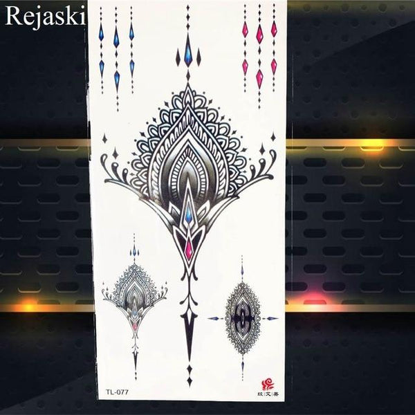 Purple Rose Jewelry Water Transfer Tattoo Stickers Women Body Chest Art Temporary Tattoo Girl Waist Bracelet Flash Tatoos Flower