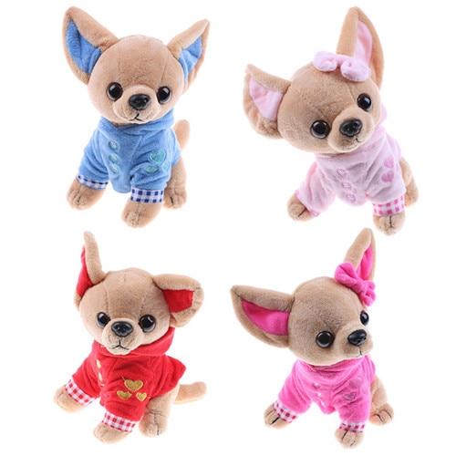 1pcs 17cm Chihuahua Puppy Kids Toy Kawaii Simulation Animal Doll Birthday Gift for Girls Children Cute Stuffed Dog Plush Toy