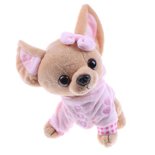 1pcs 17cm Chihuahua Puppy Kids Toy Kawaii Simulation Animal Doll Birthday Gift for Girls Children Cute Stuffed Dog Plush Toy