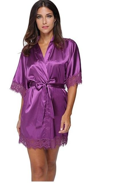 Plus Size Lace Patchwork Bride Bridesmaids Robe Sexy Lingerie Women Silk Wedding Party Kimono Robes Nightgown Sleepwear bathrob