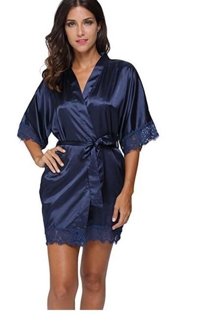 Plus Size Lace Patchwork Bride Bridesmaids Robe Sexy Lingerie Women Silk Wedding Party Kimono Robes Nightgown Sleepwear bathrob