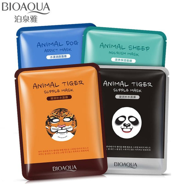 BIOAQUA Creative Animal Face Masks Skin Care Sheep/Panda/Dog/Tiger Shape Facial Mask Moisturizing