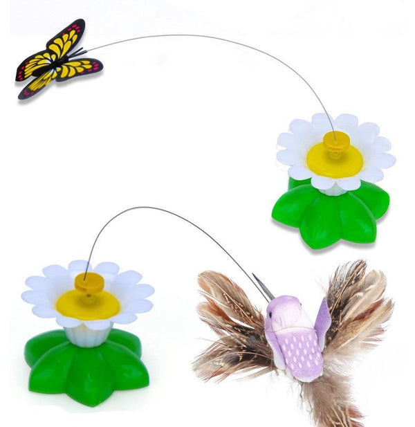 Electric Rotating Colorful Butterfly Funny dog Cat Toys bird Pet Seat Scratch Toy For Cat Kitten dog cats intelligence trainning