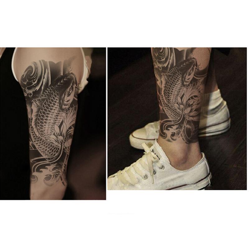 Sexy Fish Tattoo Sticker Waterproof Women Body Art Tattoos Carp Pattern Tattoo Stickers Temporary Adhesive Tattoo Arm
