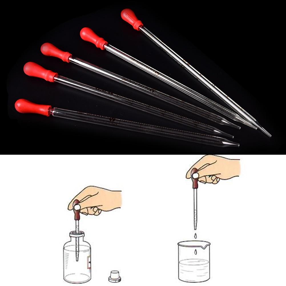 0.5ml 1ml 2ml 3ml 5ml Glass Pipette With Rubber Bulb Laboratory tools Chemistry Dropper Dispensing Lab Supplies