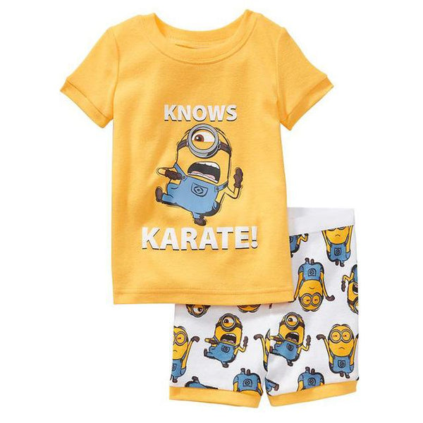 Kids Boys Girls Clothes Baby Pajamas Summer Short Sleeved Set Cartoon Spiderman Minnie Lackey Children's Sleepwear