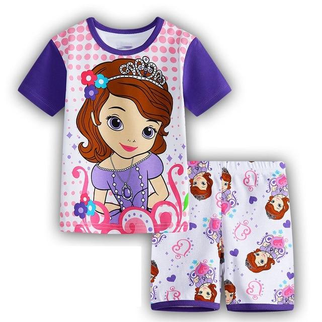Kids Boys Girls Clothes Baby Pajamas Summer Short Sleeved Set Cartoon Spiderman Minnie Lackey Children's Sleepwear