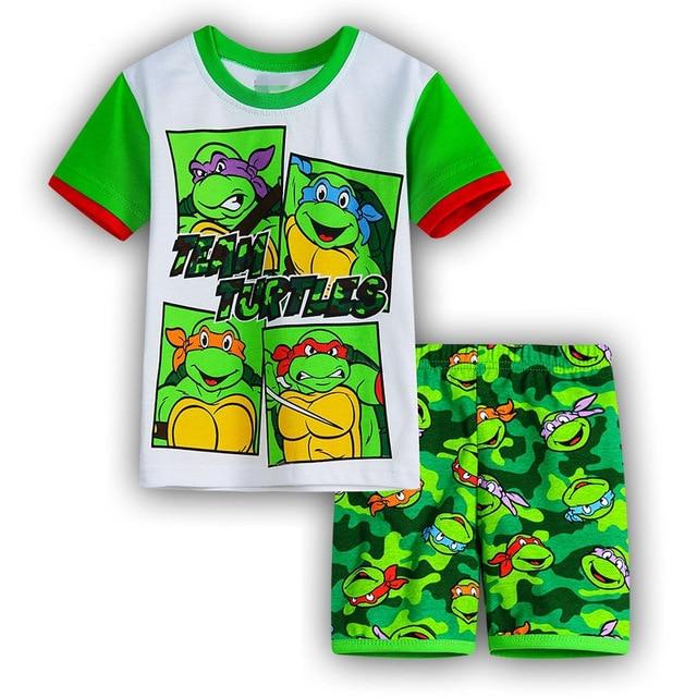 Kids Boys Girls Clothes Baby Pajamas Summer Short Sleeved Set Cartoon Spiderman Minnie Lackey Children's Sleepwear