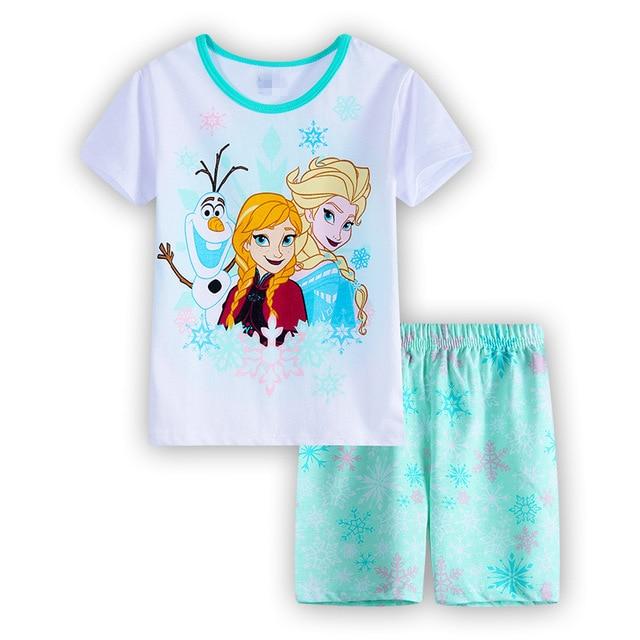 Kids Boys Girls Clothes Baby Pajamas Summer Short Sleeved Set Cartoon Spiderman Minnie Lackey Children's Sleepwear