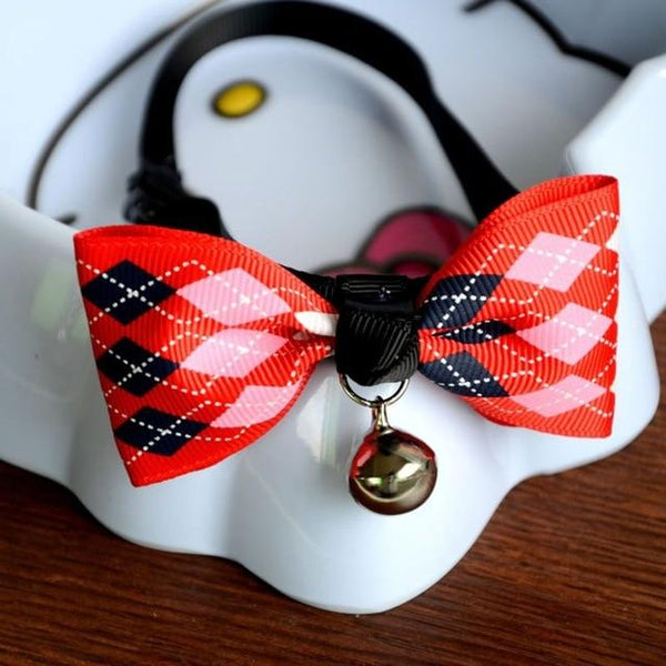 1Pcs Fashion Adjustable Puppy Kitten Dog Cat Pet Bow Tie With Bell Necktie Collar